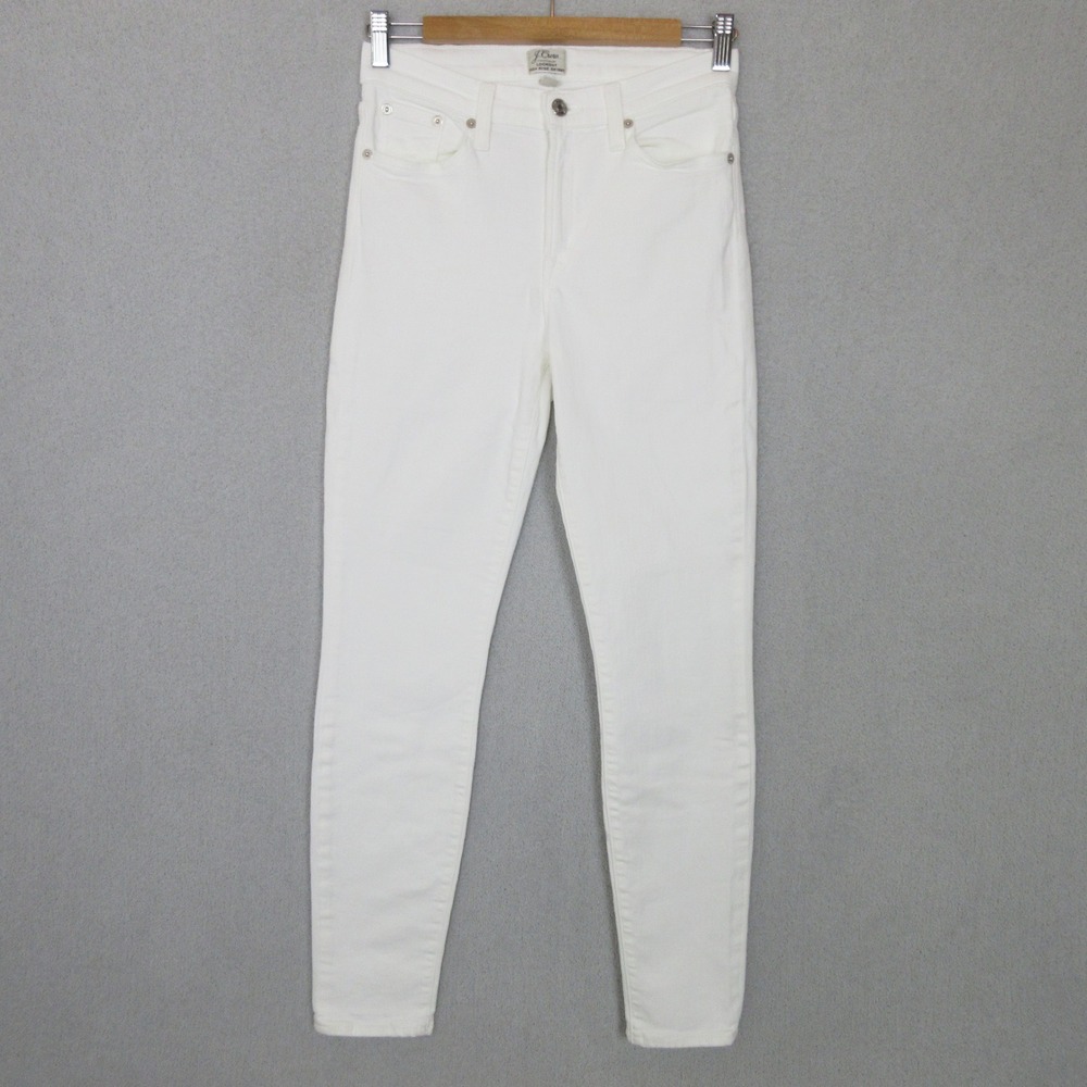 J.Crew Lookout Skinny Jeans Womens 27 White Excellent High Rise Stretch Solid
